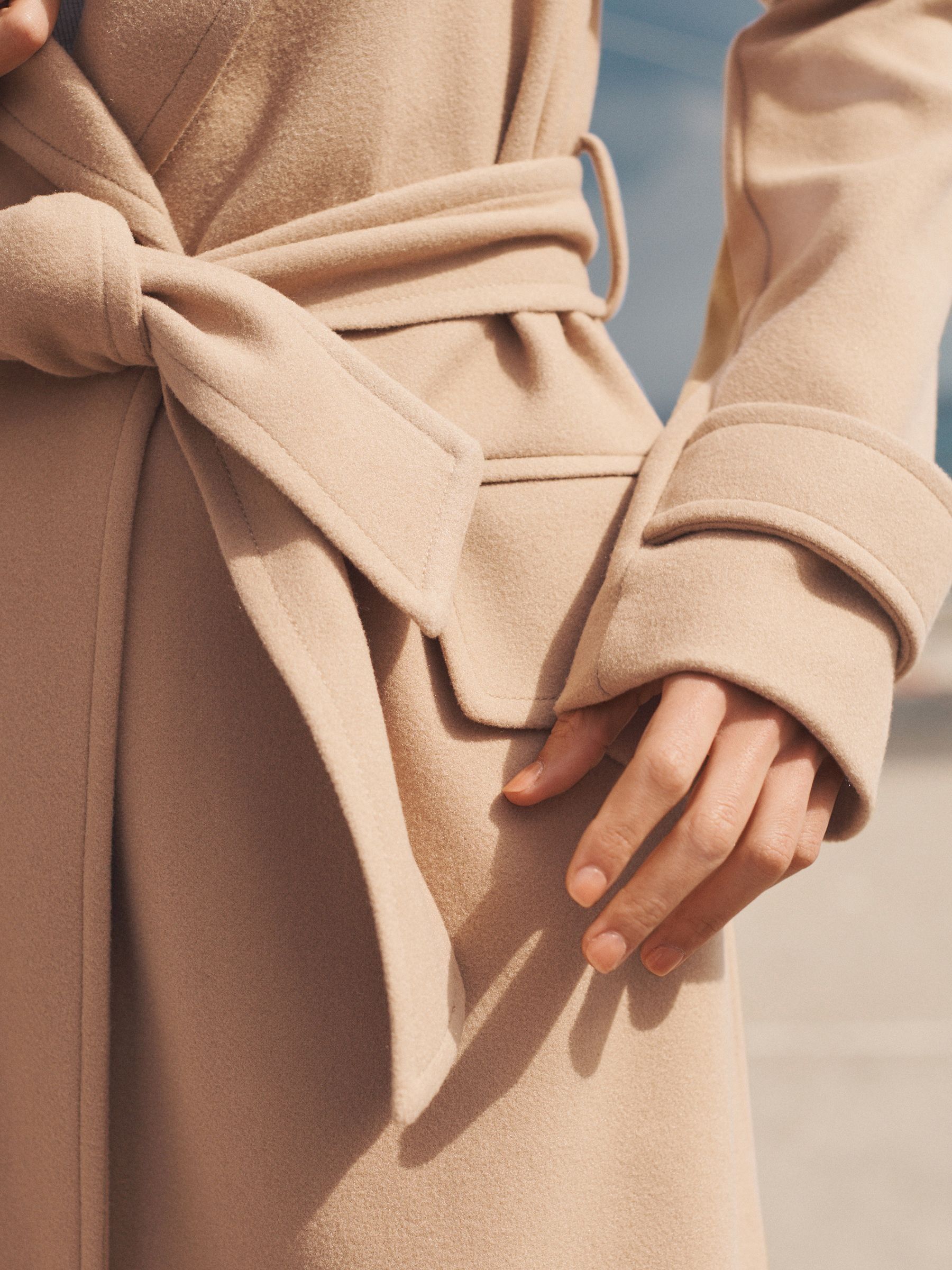 Buy Camel Belted Long Coat from Next Luxembourg