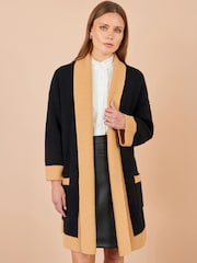Yumi Black Contrast Knitted Cardigan - Image 1 of 4