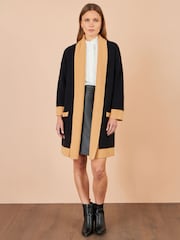 Yumi Black Contrast Knitted Cardigan - Image 2 of 4