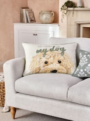 Sage Green Dog Life 40 x 59cm Cushion - Image 1 of 4