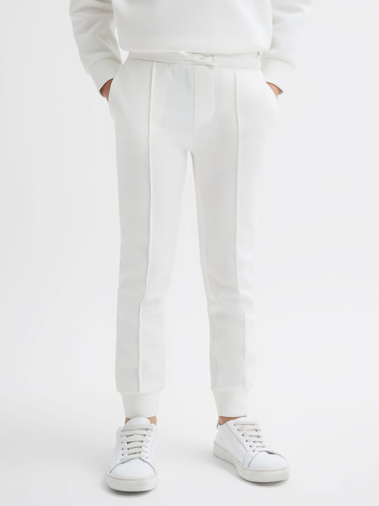 Reiss White Premier Junior Drawstring Jersey Joggers - Image 1 of 1