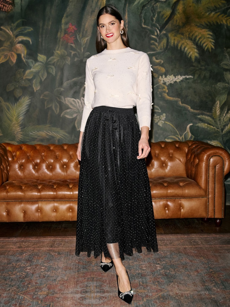 Yumi Diamonte Tulle Midi Skirt - 5суретінің 1 суреті
