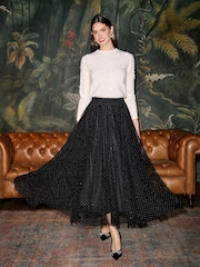 Yumi Diamonte Tulle Midi Skirt - 5суретінің 2 суреті