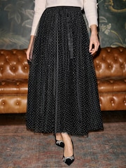 Yumi Diamonte Tulle Midi Skirt - 5суретінің 3 суреті