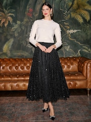 Yumi Diamonte Tulle Midi Skirt - 5суретінің 4 суреті