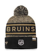 Fanatics NHL Boston Bruins Authentic Pro Rinked Cuffed Pom Knit Brown Hat Unisex - Image 2 of 2