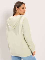 Yours Curve Natural Zip Through Raglan Hoodie - Image 3 of 6