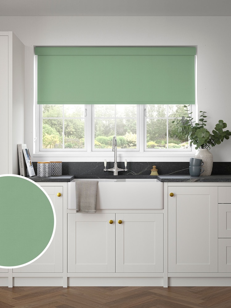 Eucalyptus Green Echo Made to Measure Blackout Roller Blind - Image 1 of 6