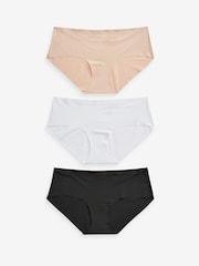 Black/White/Praline Nude Short No VPL Comfort Knickers 3 Pack - Image 1 of 7