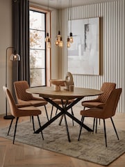 Dark Bronx Oak Effect Round 4 to 6 Seater Extending Dining Table - Image 1 of 6