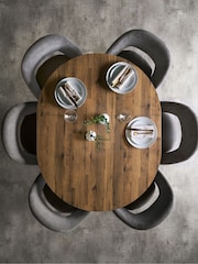 Dark Bronx Oak Effect Round 4 to 6 Seater Extending Dining Table - Image 2 of 6