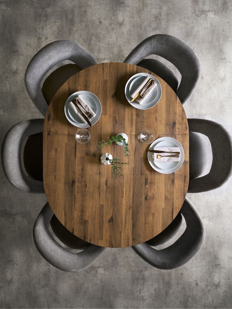 Dark Bronx Oak Effect Round 4 to 6 Seater Extending Dining Table - Image 2 of 6