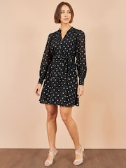 Yumi Black Heart Print Mini Dress - Image 3 of 5