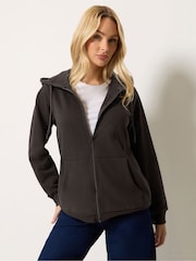 Braun - M&Co Essential Hoodie mit durchgehendem Reißverschluss - Bild 1 von 6