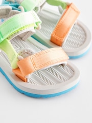 Fluro Green Standard Fit (F) Touch Fastening Adjustable Strap Tape Trekker Sandals - Image 4 of 5