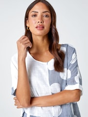 Roman White 100% Cotton Spot Print Oversized T-Shirt - Image 4 of 5