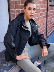 Black Packable Rain Hooded Shower Resistant Jacket - Image 4 of 10