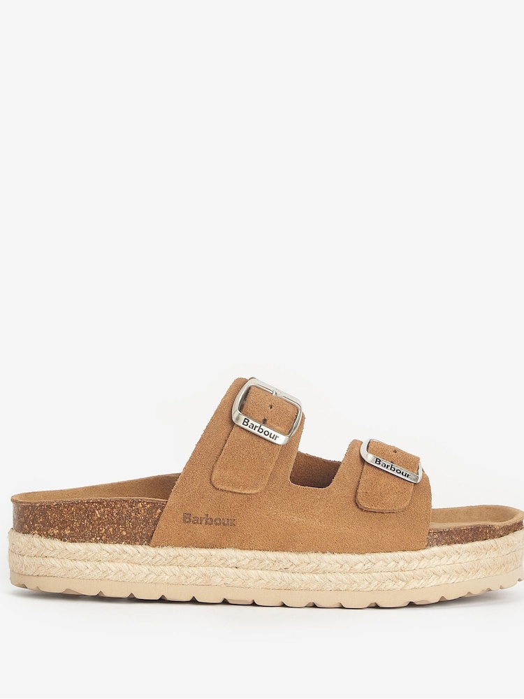 Barbour® Tan Brown Sandgate Buckle Platform Sandals - Image 1 of 5