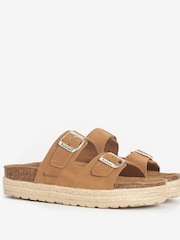 Barbour® Tan Brown Sandgate Buckle Platform Sandals - Image 2 of 5