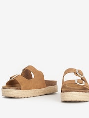 Barbour® Tan Brown Sandgate Buckle Platform Sandals - Image 3 of 5