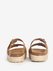 Barbour® Tan Brown Sandgate Buckle Platform Sandals - Image 4 of 5