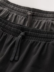 Dark Grey/Black Lightweight 100% Cotton Joggers Shorts 2 Pack - Image 10 of 10