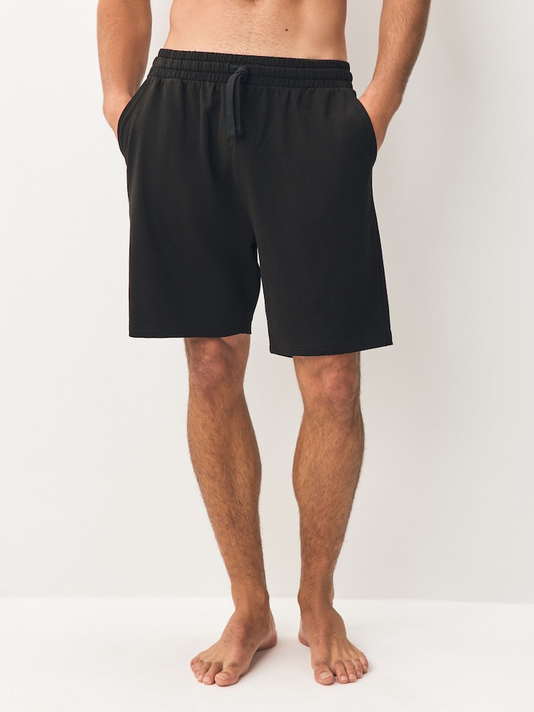 Dark Grey/Black Lightweight 100% Cotton Joggers Shorts 2 Pack - Image 2 of 10