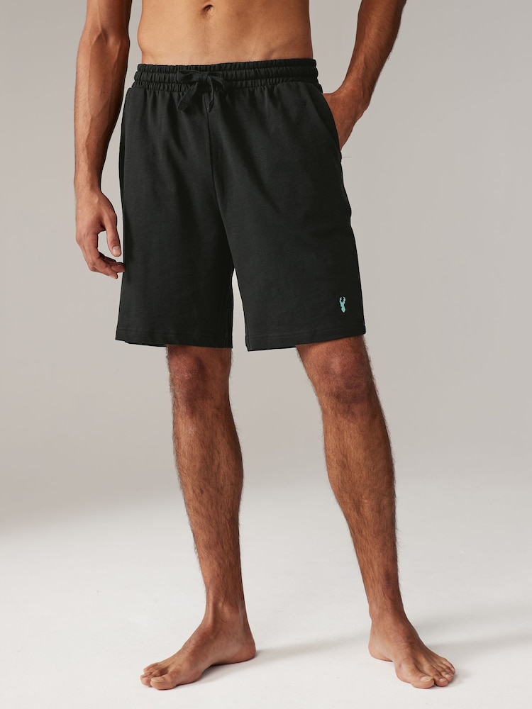 Gris foncé/noir - Short de jogging léger 100% coton 2 Lot - Image 3 of 10