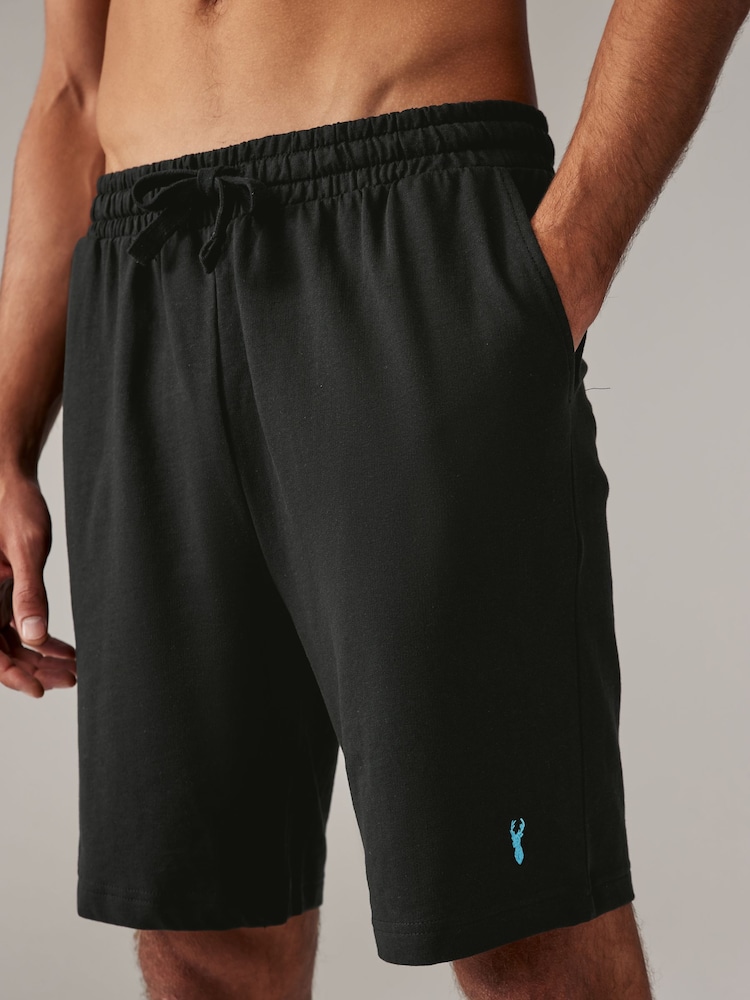 Gris foncé/noir - Short de jogging léger 100% coton 2 Lot - Image 5 of 10
