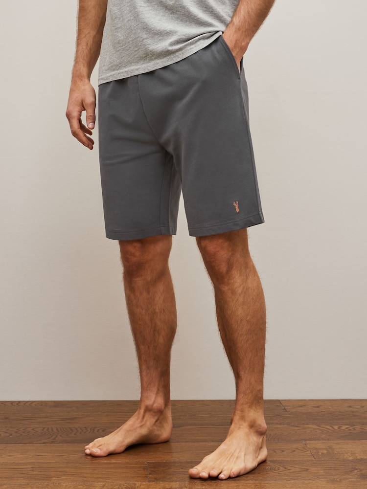 Gris foncé/noir - Short de jogging léger 100% coton 2 Lot - Image 6 of 10