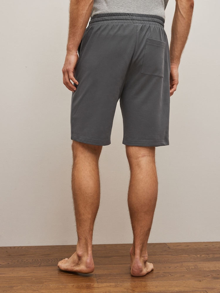 Gris foncé/noir - Short de jogging léger 100% coton 2 Lot - Image 7 of 10