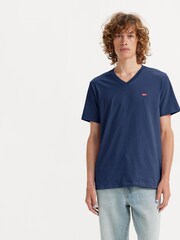 Levi's® Blue 100% Cotton Original Housemark V-Neck T-Shirt - Image 1 of 5