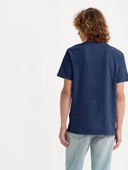 Levi's® Blue 100% Cotton Original Housemark V-Neck T-Shirt - Image 2 of 5