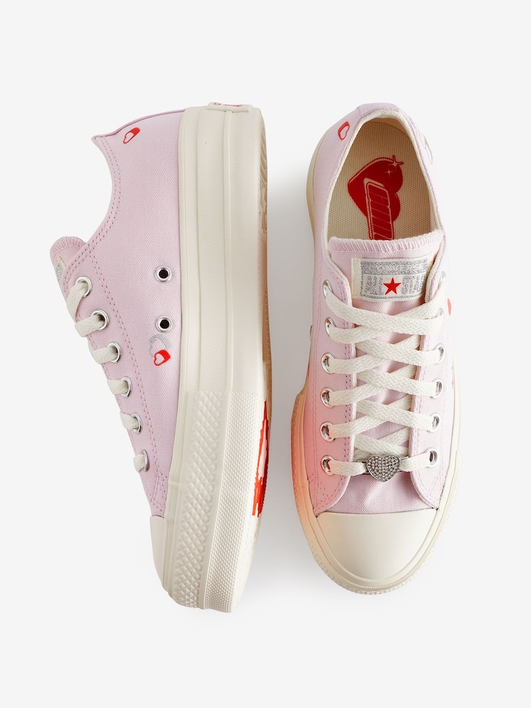 Trampki Converse Ox Lift z haftowanym motywem serca - Image 10 of 12