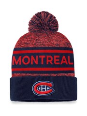 Fanatics Red NHL Montreal Canadiens Authentic Pro Rinked Cuffed Pom Knit Hat Unisex - Image 1 of 2