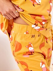 Ochre Yellow Fox - Bawełniana piżama z długim rękawem - Image 5 of 7