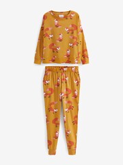 Ochre Yellow Fox - Bawełniana piżama z długim rękawem - Image 6 of 7