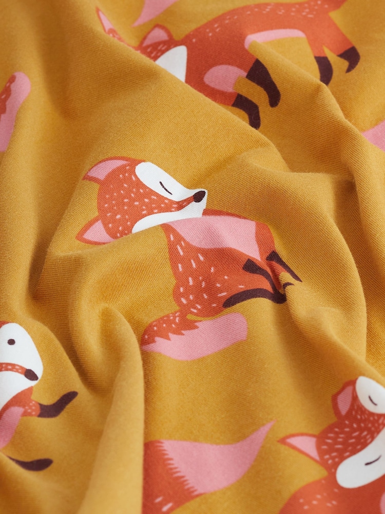 Ochre Yellow Fox - Bawełniana piżama z długim rękawem - Image 7 of 7