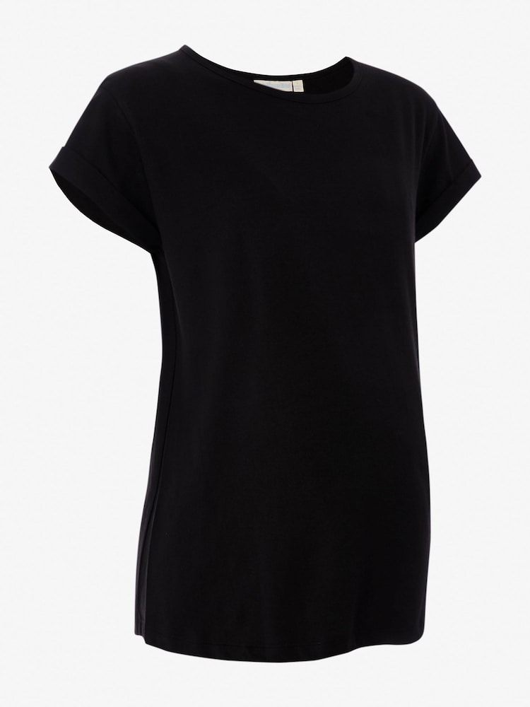 JoJo Maman Bébé Black Boyfriend Cotton Maternity T-Shirt - Image 1 of 1