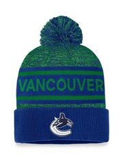Fanatics Green NHL Vancouver Canucks Authentic Pro Rinked Cuffed Pom Knit Hat Unisex - Image 2 of 3