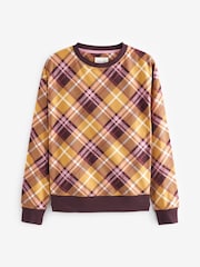 Ochre Yellow Check Cosy Long Sleeve Crew Neck Pyjamas - Image 8 of 9