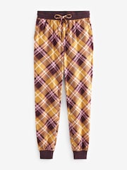 Ochre Yellow Check Cosy Long Sleeve Crew Neck Pyjamas - Image 9 of 9