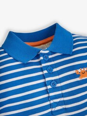 JoJo Maman Bébé Blue Stripe Crab Polo Shirt - Image 2 of 3