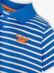 JoJo Maman Bébé Blue Stripe Crab Polo Shirt - Image 3 of 3