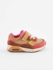 Pink & Brown Elastic Lace Chunky Trainers - Image 2 of 5