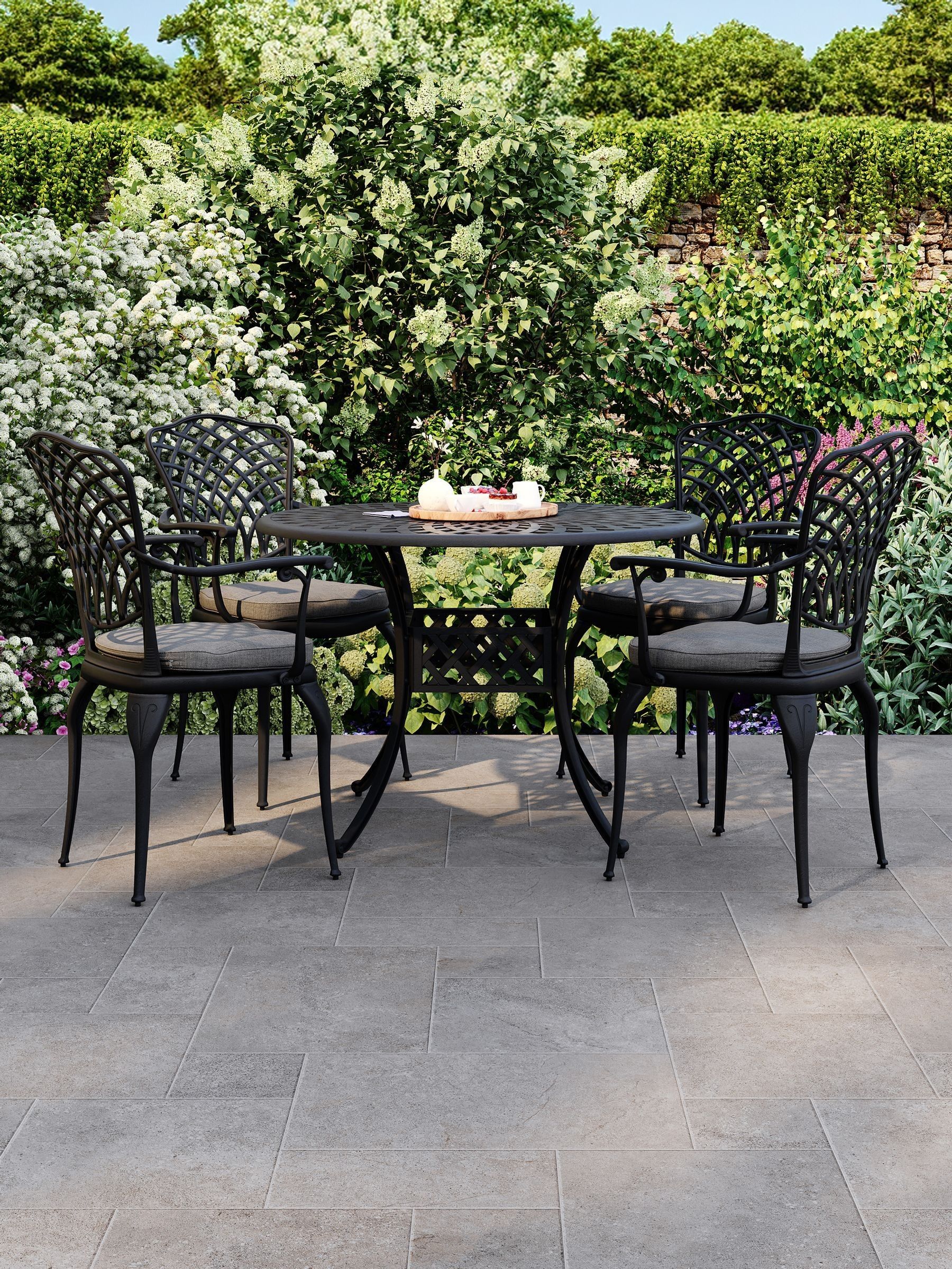 Buy Charles Bentley Black Garden Cast Aluminium Table and Chairs