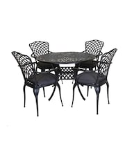 Charles Bentley Grey Garden Cast Aluminium Table and Chairs Set - Image 1 of 1