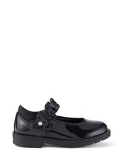 Kickers Black Lachly Infant Girls Butterfly MJ Patent Leather Shoes - Image 1 of 6