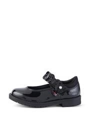 Kickers Black Lachly Infant Girls Butterfly MJ Patent Leather Shoes - Image 2 of 6