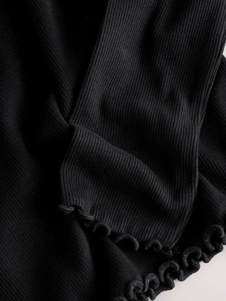 Black Cotton Rich Long Sleeve Rib T-Shirt (3mths-7yrs) - Image 5 of 5